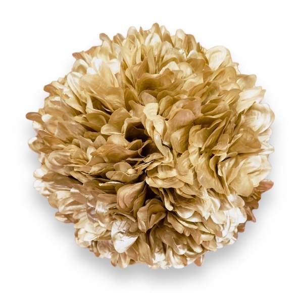 2 GOLD METALLIC POM-POM Party Wedding Shower Decorations 10” ea w Hanging Loops - Picture 9 of 16